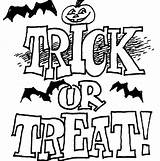Coloring Treat Trick Pages Halloween Printable Color Colouring Kids Sheets Treating sketch template