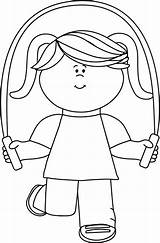 Rope Jump Clipart Girl Clip Playing Kids Jumprope Outline Coloring Little Child Cliparts Girls Graphics Clipground Mycutegraphics Choose Board sketch template