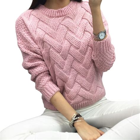 Women Sweaters And Pullovers Long Sleeve Knitted White Green Women S