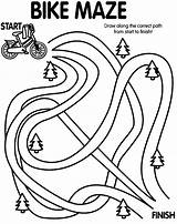 Bike Maze Coloring Pages Safety Kids Printable Mazes Bicycle Crayola Crafts Preschool Activity Sheet Activities Craft Print Motorcycle Path Helmet sketch template