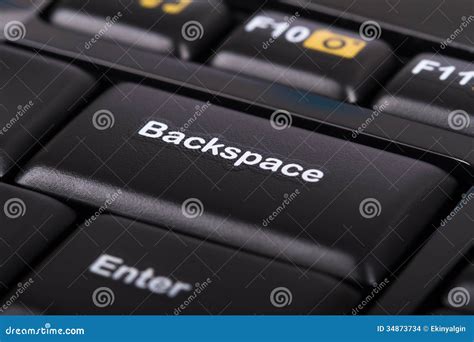 backspace key stock photo image  macro device computer