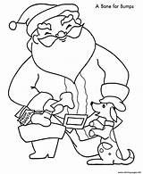 Coloring Santa Christmas Pages Dog Bone Bumps Gives Printable Sheets Kids Color Brings Children Library Clipart Popular Honkingdonkey sketch template