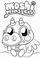 Coloring Monsters Moshi Monster Pages Cute Burnie Printable Kids Drawing Categories Moshlings Cartoon sketch template