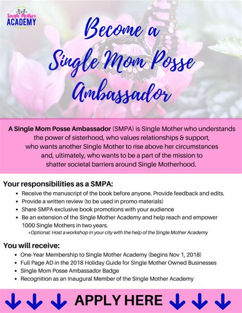 complete the single mom posse ambassador application below ⋆ empower a