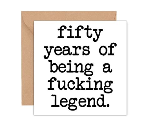 Funny 50th Birthday Card 50th Birthday T Fifty Years Of Etsy