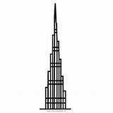Khalifa Burj Template Coloring Pages sketch template