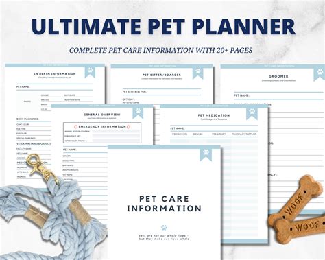 pet planner printable pet binder home management binder dog etsy