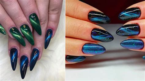 cat eye nail art trend  inspired  winged liner  allure