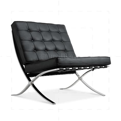 barcelona inspired chair black leather