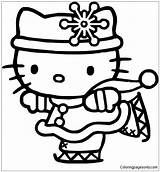 Kitty Hello Coloring Pages Christmas Skating Ice Color Printable Print Birthday Colouring Online Sheets Coloringpagesonly Cartoon Ballerina Top Cute Getcolorings sketch template