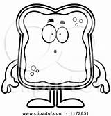 Jam Mascot Toast Surprised Coloring Clipart Cartoon Thoman Cory Vector Outlined Sick Depressed Royalty Happy Clipartof sketch template