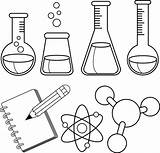 Chemistry Coloring Pages Clip Illustrations Vector Science sketch template