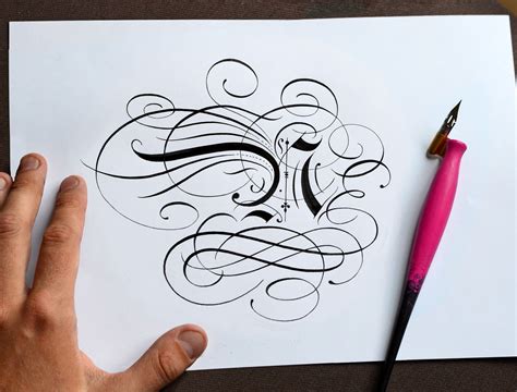flourish calligraphy practice  evgeniy berd  dribbble
