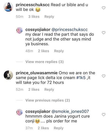 “read your bible” fan reacts as cossy orjiakor ask for advice on sex