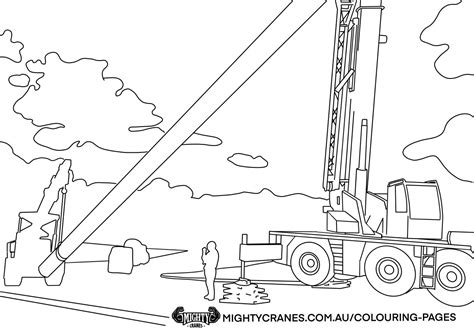mobile crane colouring pages