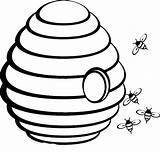 Beehive Hive Netart Bees Colouring sketch template