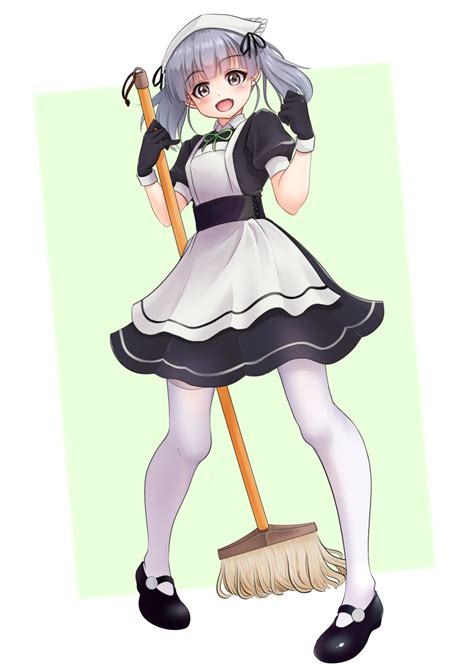 safebooru 1girl absurdres alternate costume apron black dress black