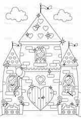 Castle Coloring Pages Fairytale Sparkly Princess Characters Color sketch template