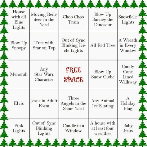 holiday light bingo cards christmas ideas pinterest