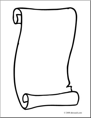 clip art scroll  coloring page abcteach