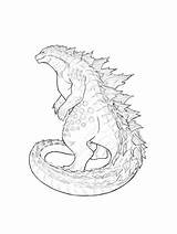 Godzilla Pintar Godzila Colorpages sketch template