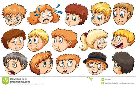 jogo de expressões faciais ilustração do vetor imagem