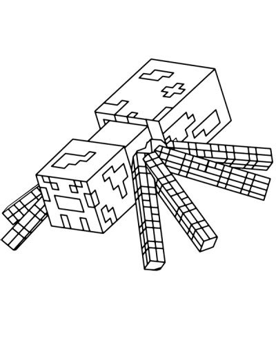 minecraft coloring page spider topcoloringpagesnet