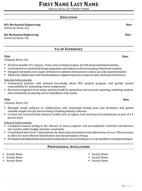 mechanical design engineer resume sample template