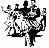 Square Dance Clip Clipart Dancing Cliparts Line Western Vintage Library sketch template