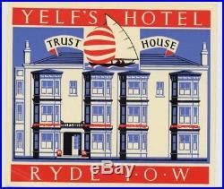 large ryde isle  wight vintage enamel advertising sign yelfs hotel