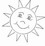Sun Coloring Pages Clipart Summer Printable Funny sketch template