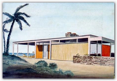 architectural drawing rendering mid century modern retro vintage atomic mid century