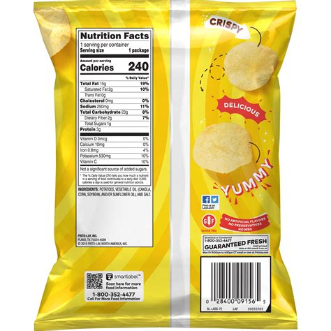 nutrition facts  lays potato chips besto blog