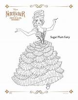 Fairy Sugar Plum Coloring Nutcracker Realms Four Disney sketch template