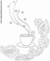 Coffee Coloring Mug Cup Pages Getdrawings Getcolorings sketch template