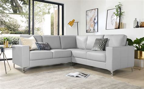 baltimore light grey leather corner sofa furniture choice