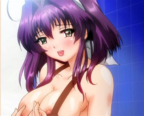 purple haired hentai beauty gets horny spying teen babe riding stiff rod cartoontube xxx
