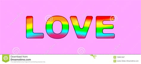 love typography rainbow color lgbt pride slogan against