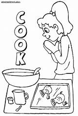 Coloring Cooking Cook Pages Clipart Popular Library sketch template
