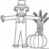 Coloring Scarecrow Halloween Thanksgiving Pumpkin Fall Wheat Autumn Sheaf Scarecrows Pages Para Bigactivities Happy Print Imagenes Activity Great Do sketch template