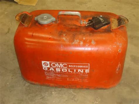 vintage  gallon outboard metal gas fuel tank  omc marine johnson evinrude  picclick