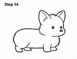 Corgi Cartoon Draw Step Dog Cute Drawing Kawaii Marker Carefully Permanent Pen Lines Using Go Over Make sketch template