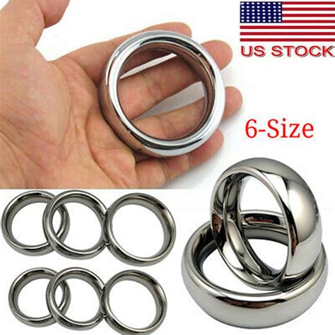 Thick Heavy Stainless Steel Metal Silver Cock Ring Male Penis Enhancer