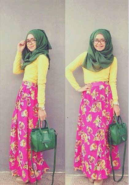 hijab style dini djoemiko hijabers yang mahir bergaya color block