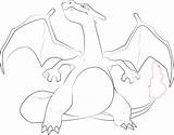 Charizard Orig01 Lineart Detailed sketch template