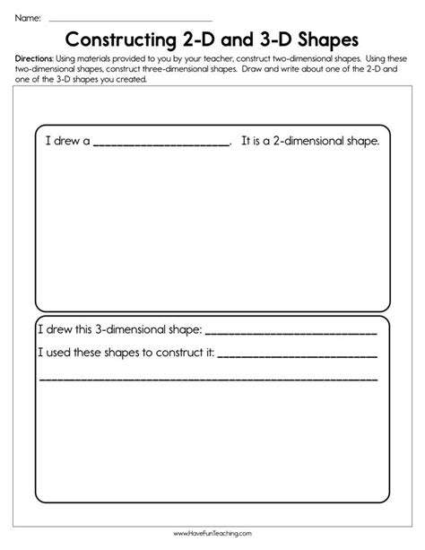 Constructing 2 D And 3 D Shapes Worksheet • Have Fun Teaching