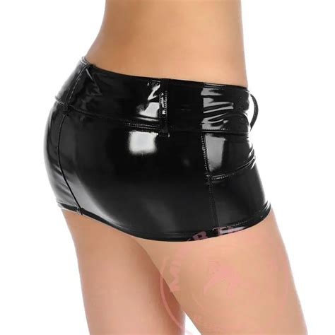 sexy women pvc shiny micro mini skirt pu latex faux leather skirt punk