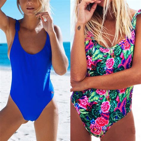 buy summer women s floral printed bikinis one piece