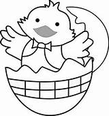 Easter Coloring Chick Pages Egg Printable Chicken Clipart Colouring Baby Kindergarten Print Bunny Templates Simple Clip Sheets Cliparts Cute Chicks sketch template