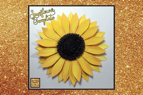 paper sunflower template svg cut file paper flower print